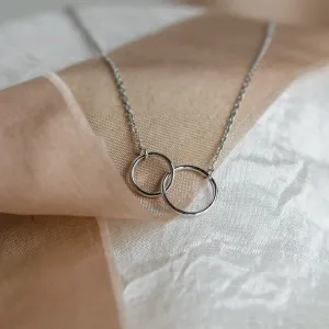 Minimalist gold necklace with rings VOVET Thumbnail