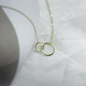 Minimalist gold necklace with rings VOVET Thumbnail