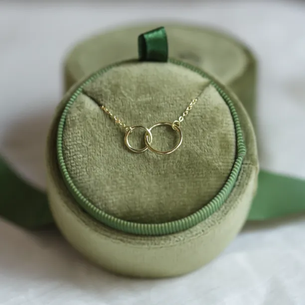 Minimalist gold necklace with rings VOVET Image