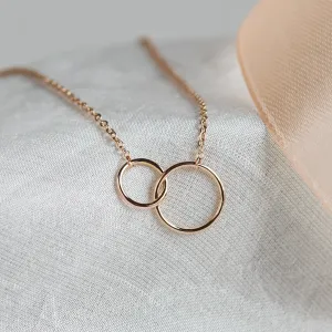 Minimalist gold necklace with rings VOVET Thumbnail