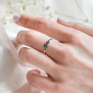 Gold ring with black diamonds CLARA Thumbnail