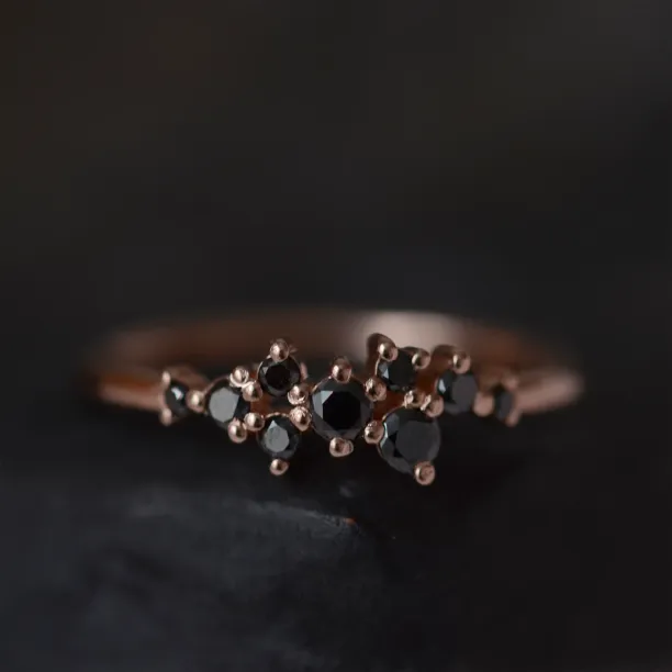 Gold ring with black diamonds CLARA Image