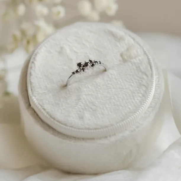 Gold ring with black diamonds CLARA Image