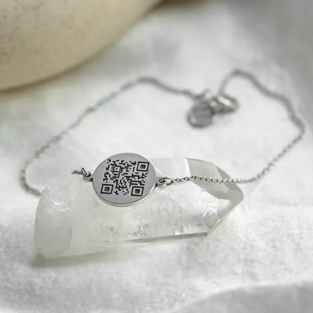 Personalised gold bracelet with QR-code ALEXA Image
