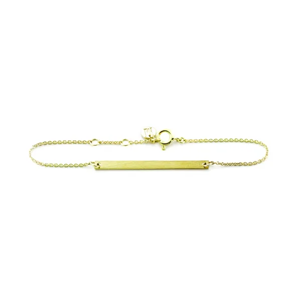 Minimalist gold bracelet with engraving Plofi Image
