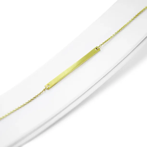 Minimalist gold bracelet with engraving Plofi Image