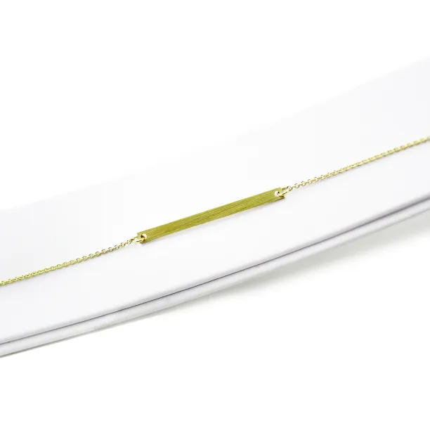 Minimalist gold bracelet with engraving Plofi Image