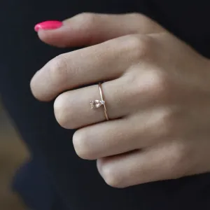 Rose gold ring with morganite and diamond MORGAN Thumbnail