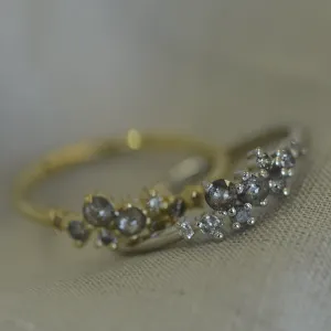 Gold ring with salt and pepper diamonds CLARA Thumbnail