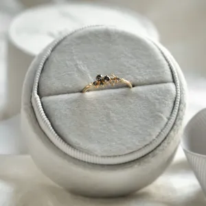 Gold ring with salt and pepper diamonds CLARA Thumbnail