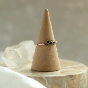 Gold ring with salt and pepper diamonds CLARA Thumbnail