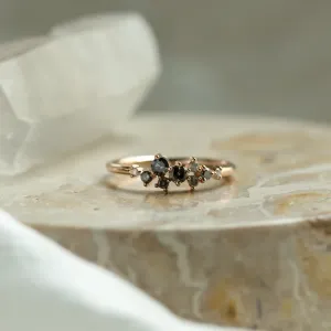 Gold ring with salt and pepper diamonds CLARA Thumbnail
