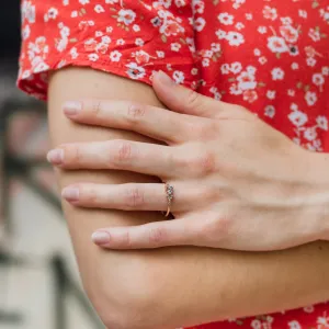 Gold ring with salt and pepper diamonds CLARA Thumbnail