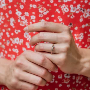 Gold ring with salt and pepper diamonds CLARA Thumbnail