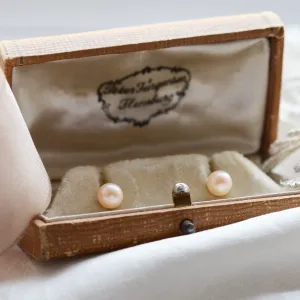 Stud peach pearl earrings QIANA Thumbnail