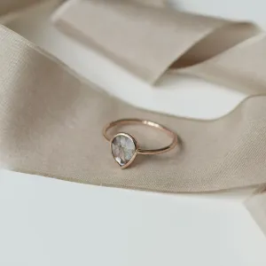 Gold ring with salt and pepper diamond XENA Thumbnail