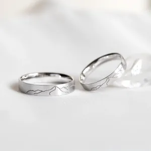 Gold wedding rings with engraved mountains TATRY  Thumbnail