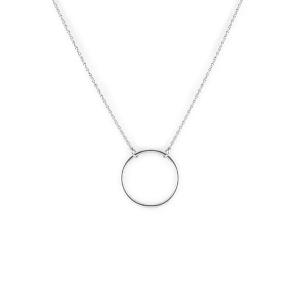 Minimalist silver necklace with a circle KARMA Image