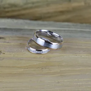 AVRIL combination gold diamond wedding rings Thumbnail