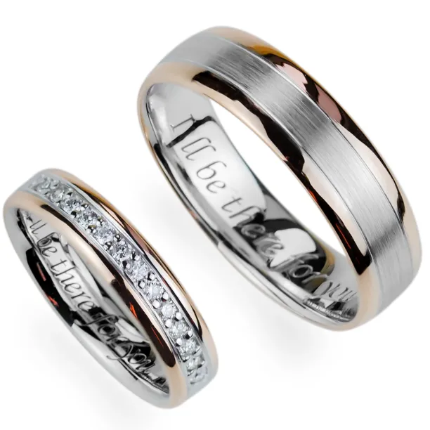 AVRIL combination gold diamond wedding rings Image