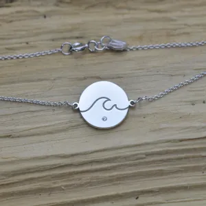 Gold bracelet with a diamond CANDICE Thumbnail