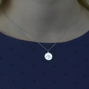 Silver pendant with a diamond SURF Thumbnail