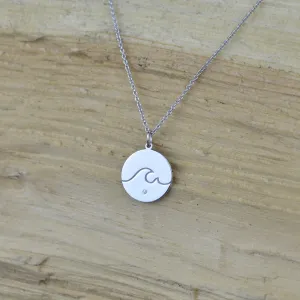 Silver pendant with a diamond SURF Thumbnail