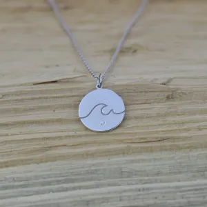 Gold pendant with a diamond SURF Thumbnail