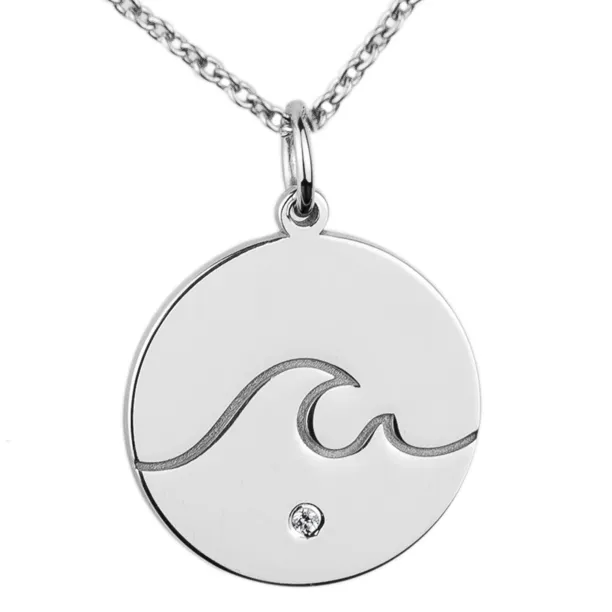 Gold pendant with a diamond SURF Image