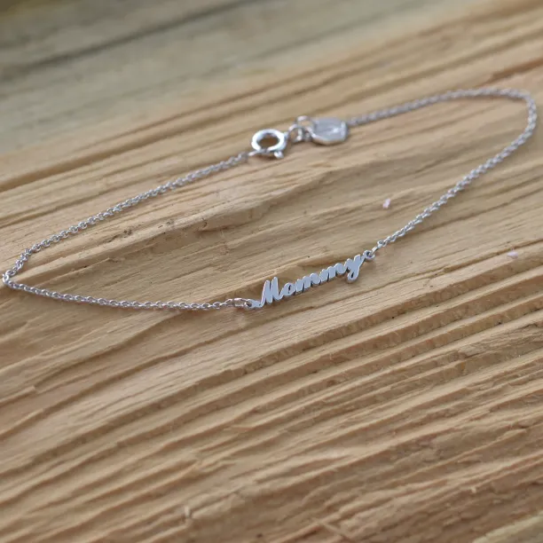 Personalised silver bracelet with name BEA Image