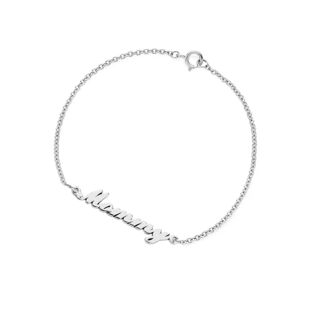 Personalised silver bracelet with name BEA Image