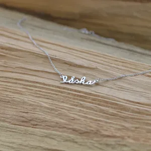 Silver necklace with diamond LASKA Thumbnail