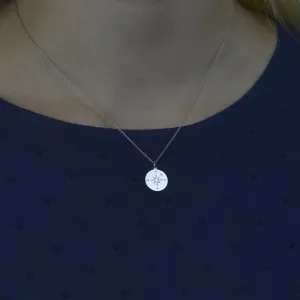 Gold pendant with a compass and a diamond MAP Thumbnail