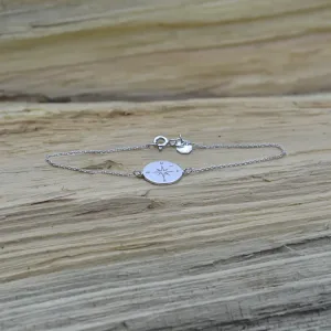 Silver bracelet with a compass and a diamond BOBBIE Thumbnail