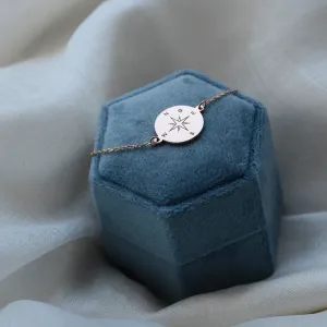 Gold bracelet with a compass and a diamond BOBBIE Thumbnail