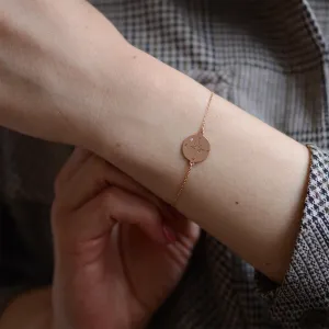 Gold bracelet with a compass and a diamond BOBBIE Thumbnail