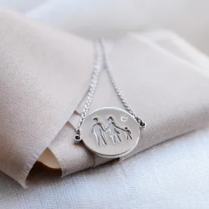 Silver engraved bracelet with a diamond ZERA Thumbnail