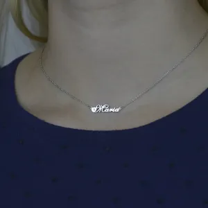 Name silver necklace with diamond MARI Thumbnail