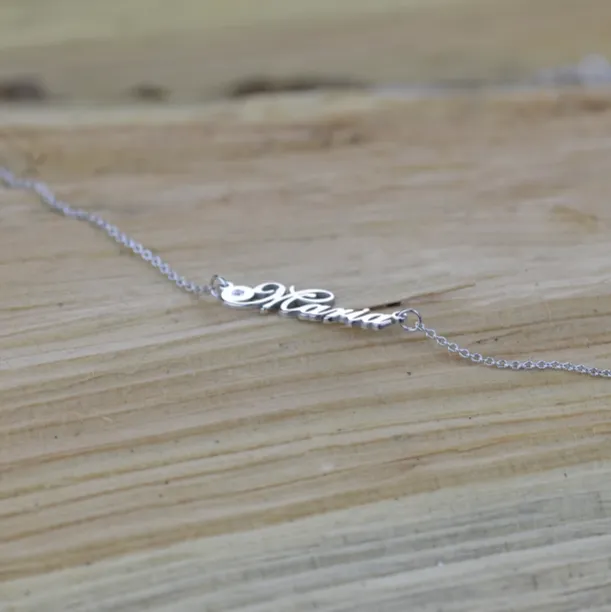Name silver necklace with diamond MARI Image