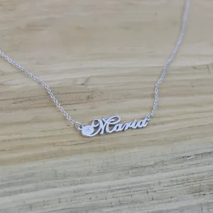 Name silver necklace with diamond MARI Thumbnail