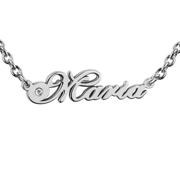 Name silver necklace with diamond MARI Image