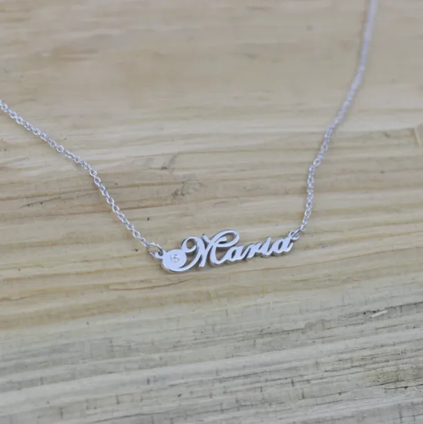 Name gold necklace with diamond MARI Image