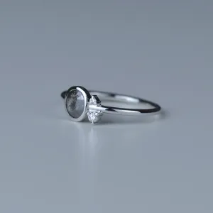 MELISSA gold ring with salt and pepper diamond Thumbnail