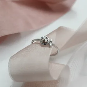 MELISSA gold ring with salt and pepper diamond Thumbnail