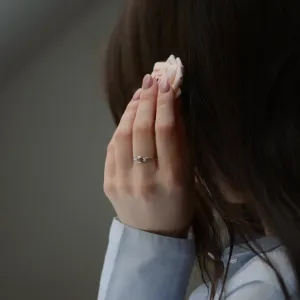 LAUREN gold ring with salt and pepper diamond 0.45ct Thumbnail