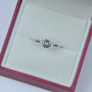 LAUREN gold ring with salt and pepper diamond 0.45ct Thumbnail