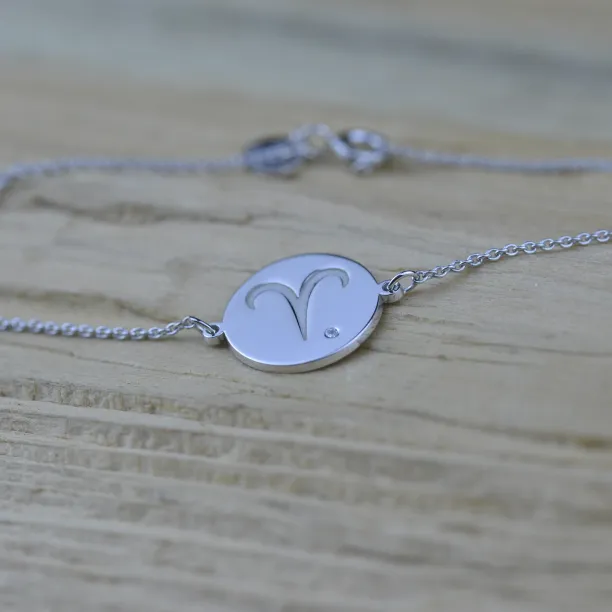 Silver bracelet with a sign of zodiac ZOD Image