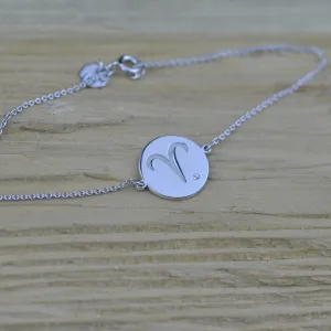 Silver bracelet with a sign of zodiac with diamond ZOD Thumbnail