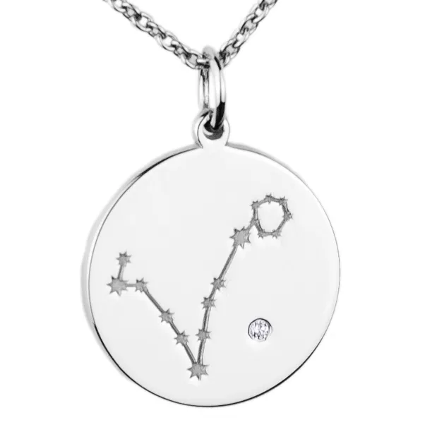 Silver pendant with a zodiac constellation and diamond ZODIAC Image