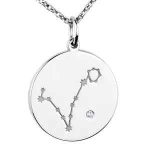 Silver pendant with a zodiac constellation and diamond ZODIAC Thumbnail